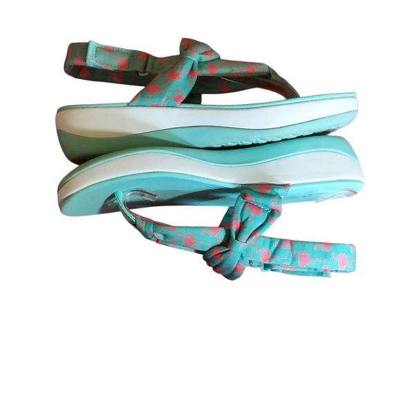 Clarks Arla Nicole Womens Slingback Sandal Flamingo Aqua Print Women's - Picture 11 of 16